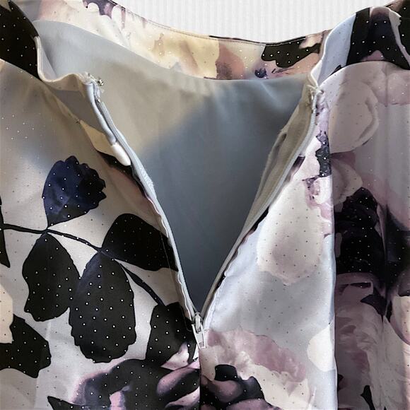 CITY STUDIO Skirt Women/Girl SZ 9 Purple Floral Above The Knee Prom Fit + Flare - Picture 8 of 15